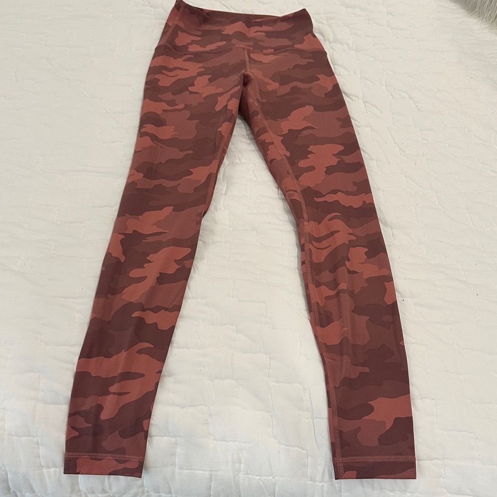 Lululemon Athletica Red Camouflage Align Leggings